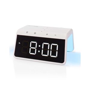 WCACQ30WT - Budík s LCD displejem a bezdrátovou nabíječkou 15W/230V bílá