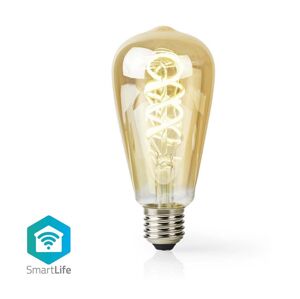 Wi-Fi Smart Bulb E27 4,9W LED žárovka, s vláknem, pro chytrý dům, E27, ST64, 4,9W, 230V, 360lm, teplá až studená bílá, stmívatelná, zlatá WIFILRT10ST64