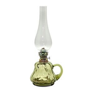 Floriánova huť Petrolejová lampa TEREZA 34 cm lesní zelená velká krakle