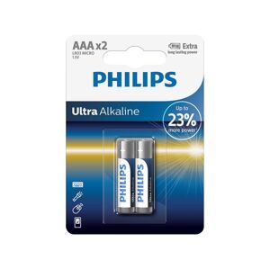 Philips Philips LR03E2B/10 - 2 ks Alkalická baterie AAA ULTRA ALKALINE 1,5V