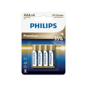 Philips Philips LR03M4B/10 - 4 ks Alkalická baterie AAA PREMIUM ALKALINE 1,5V