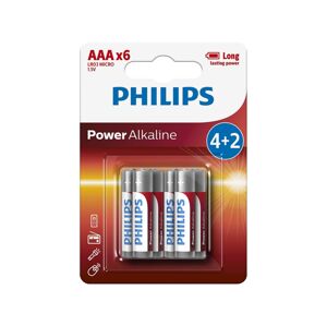 Philips Philips LR03P6BP/10 - 6 ks Alkalická baterie AAA POWER ALKALINE 1,5V