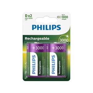 Philips Philips R20B2A300/10 - 2 ks Nabíjecí baterie D MULTILIFE NiMH/1,2V/3000 mAh