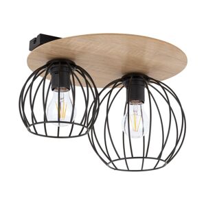 Přisazený lustr CYBER 2xE27/60W/230V dřevo/černá