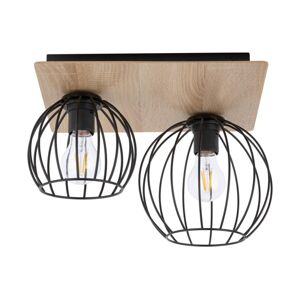 Přisazený lustr CYBER 2xE27/60W/230V dřevo/černá