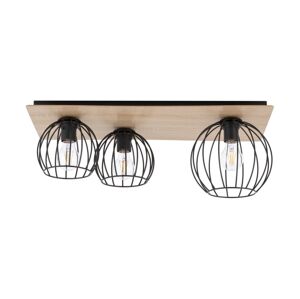 Přisazený lustr CYBER 3xE27/60W/230V dřevo/černá