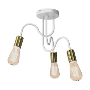 Přisazený lustr DOW 3xE27/60W/230V bílá/zlatá