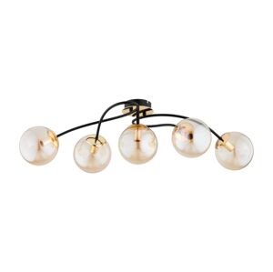 Přisazený lustr GILIAN 5xE14/40W/230V černá/zlatá