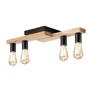 Přisazený lustr MATTE 4xE27/15W/230V černá/dub