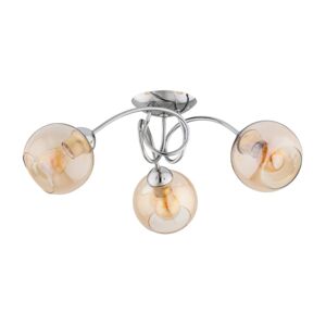 Přisazený lustr TEVI 3xE27/60W/230V lesklý chrom/béžová