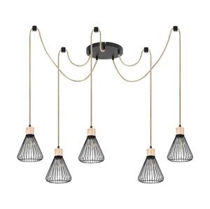 Rabalux Rabalux 3150 - Lustr na lanku FARFALLE 5xE27/40W/230V černá/buk