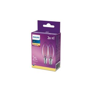 SADA 2x LED Žárovka Philips B35 E14/2W/230V 2700K 8718699664985