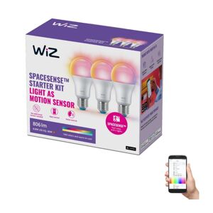 WiZ SADA 3x LED RGBW Stmívatelná žárovka A60 E27/8,8W/230V 2200-6500K Wi-Fi - WiZ