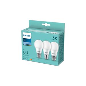 Philips SADA 3x LED Žárovka Philips A60 E27/8W/230V 6500K