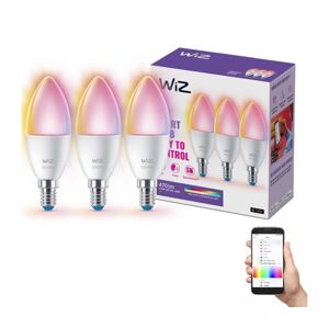 WiZ SADA 3xLED RGBW Stmívatelná žárovka C37 E14/4,9W/230V 2200-6500K CRI90 Wi-Fi-WiZ