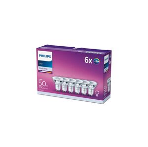 Philips žárovka LED 4,6 W, GU10, studená bílá, 6 ks