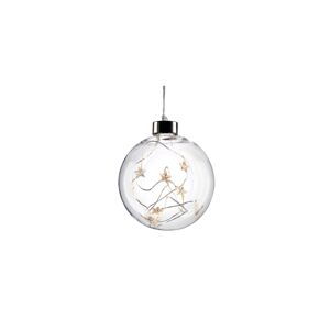 1V204  LED vánoční koule skleněná, 10LED, 2x AA, IP20