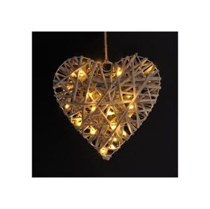 LED ratanové srdce, 30x LED, 2x AA, 30cm