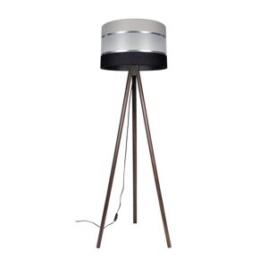 Stojací lampa CORAL 1xE27/60W/230V hnědá/černá/šedá/chrom