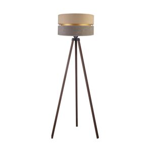 - Stojací lampa DUO 1xE27/60W/230V pr. 44 cm béžová/šedá/hnědá AS0464+DU83549