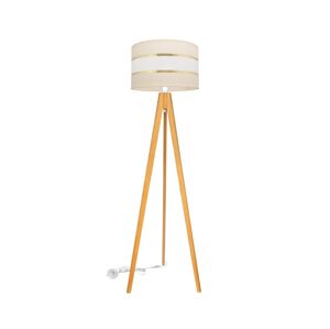 Stojací lampa HELEN 1xE27/60W/230V krémová/zlatá/dub