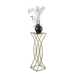 HowHomely Stojan na květiny Twist 75 x 23 cm zlatá