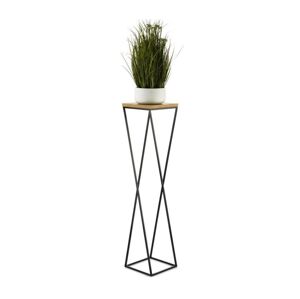 HowHomely Stojan na květiny LOFT 100x24 cm černá/hnědá