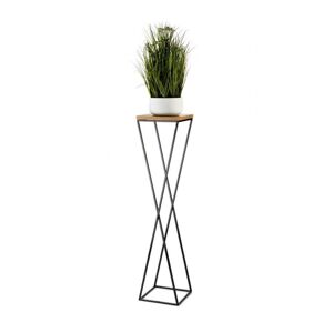 HowHomely Stojan na květiny LOFT 100x24 cm černá/hnědá