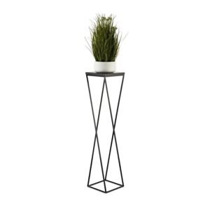 HowHomely Stojan na květiny LOFT 100x24 cm černá
