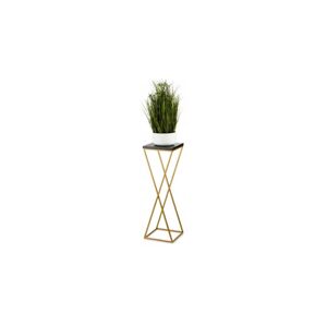 HowHomely Stojan na květiny LOFT 70x24 cm zlatá/černá