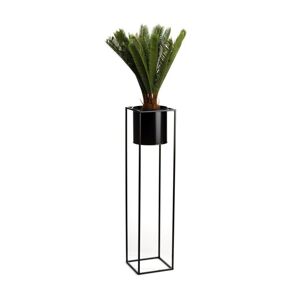 HowHomely KOVOVÝ květináč se stojanem RING 100X23 CM ČERNÁ