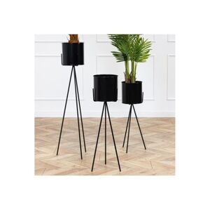 HowHomely Stojan na květiny TRIPOD 110x25 cm černá