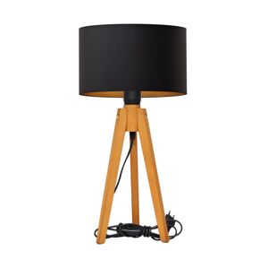 Stolní lampa ALBA 1xE27/60W/230V černá/zlatá/dub