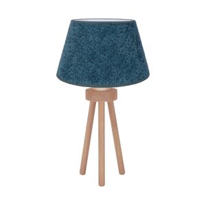 - Stolní lampa BOUCLE 1xE27/15W/230V pr. 28 cm tyrkysová/dřevo