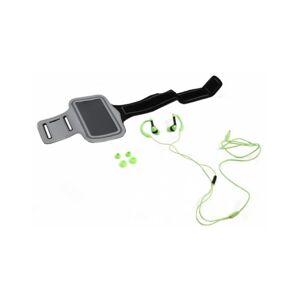 Sportovní sluchátka s mikrofonem a pouzdrem na paži zelená PM1070G