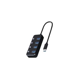 Geti USB Rozbočovač se spínači 4xUSB-A 3.0 černá