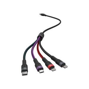 USB kabel USB-A / USB Lightning  / MicroUSB / USB-C 1,2m multicolor