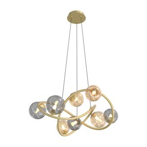 Wofi 7014-804 - LED Lustr na lanku NANCY 8xG9/3,5W/230V zlatá/šedá 7014-804